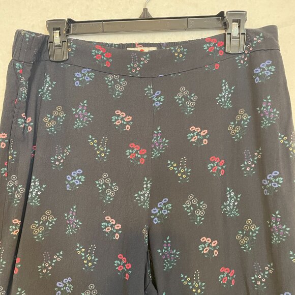 Marine Layer Kiley Pants Black India Floral Elastic RelaxeWaist Wide Leg Size XL - Picture 3 of 13